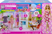 Barbie Casa de păpuși cu păpușă, 2 nivele și 4 zone de joacă HCD48