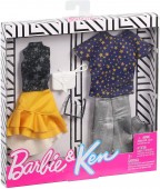 Barbie Fashion Pachet Haine Barbie si Ken Yellow GHX70