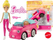 Barbie On The Go barbie cu masina roz FHV77