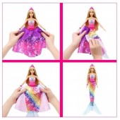Barbie sau Ken transformabila in sirena Dreamtopia 2in1 GTF91