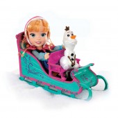 Frozen Anna si Olaf la zapada cu sania Adventure Doll
