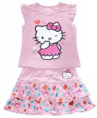 Compleu vara fete Hello Kitty 2-culoare roz