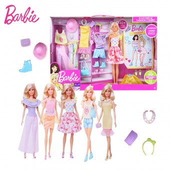 Barbie Combo Fashion Set Joaca Cu Papusa si Accesorii GFB83