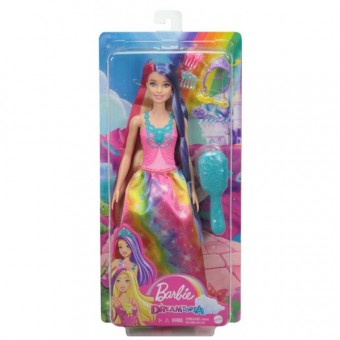 Barbie Dreamtopia Printesa cu Parul Lung si Accesorii GTF38