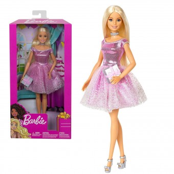 Barbie Happy Birthday petrecere in rochie roz GDJ36