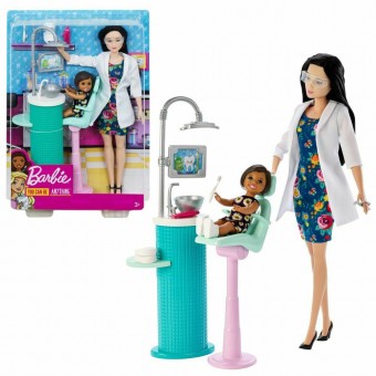 Barbie you can be doctor stomatolog cu pacient FXP17