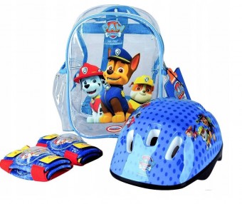 Set protectie casca, genunchiere, cotiere Paw Patrol in rucsac 6876