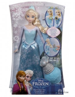Papusa Frozen Elsa Culorile Regale cu sticluta BDK33