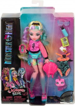 MONSTER HIGH LAGOONA BLUE cu animalut si accesorii HHK55