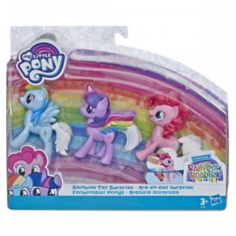 My Little Pony set 3 ponei cu codite curcubeu E7703
