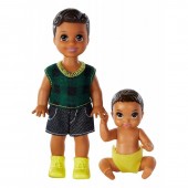 Barbie Babbysitters Set Papusi Brunete GFL30 minipapusa si bebe