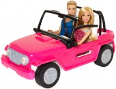 Barbie masina decapotabila Beach Cruiser cu Barbie si Ken CJD12