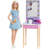 Barbie Big City Big Dreams cu masuta de infrumusetare si accesorii GYG38