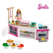 Barbie Bucatarie cu papusa  FRH73 set de joaca