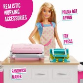Barbie Bucatarie cu papusa  FRH73 set de joaca