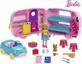 Barbie Chelsea Club Papusa cu rulota si masinuta FXG90
