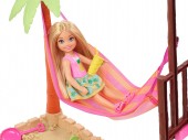 Barbie Club Chelsea Vacanta Tropicala FWV24 set de joaca cu hamac ,nisip kinetic si accesorii