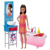 Barbie Papusa cu masa de toaleta si vana DVX53