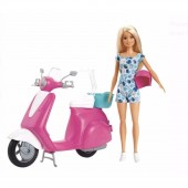 Barbie cu scooter GBK85