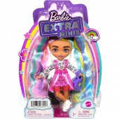 Papusa Barbie Extra Minis cu par lung si rochie cu imprimeu floral HHF82