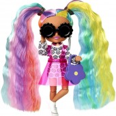 Papusa Barbie Extra Minis cu par lung si rochie cu imprimeu floral HHF82