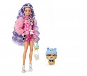 Barbie Extra Papusa cu Jacheta Roz si Ursuleti GXF08
