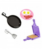 Barbie mini accessories kitchen preparing breakfast FHP70