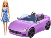 Barbie Purple Convertible Masina Cu Papusa HBY29