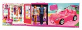Barbie set Masina Dulap cu Accesorii 2 Papusi Barbie si Ken GVK05