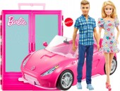 Barbie set Masina Dulap cu Accesorii 2 Papusi Barbie si Ken GVK05