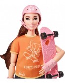 Barbie Tokyo 2020 Papusa Campioana la Skateboard GJL78