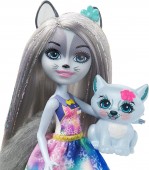 Enchantimals papusa Hawna Husky, figurina Whipped Cream si accesorii GJX37