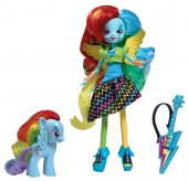 Papusa My Little Pony Equestria Girls Rocks Rainbow Dash cu Ponei A6871