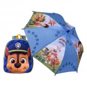 Paw Patrol CHASE ghiozdan cu umbrela inclusa