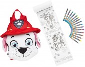 Rucsac din material Paw Patrol Marshall si set de creioane colorate