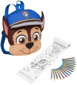 Rucsac din material Paw Patrol Chase si set de creioane colorate