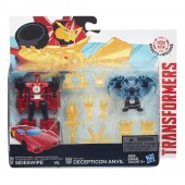 Transformers Robots in Disguise Decepticon Hunter Sideswipe vs. Mini-Con Decepticon Anvil B4715